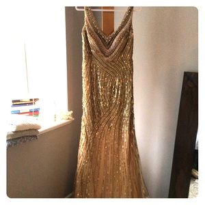 Rina d montella gold sequined gown